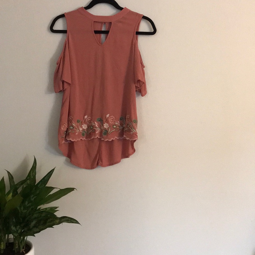 Blush floral blouse